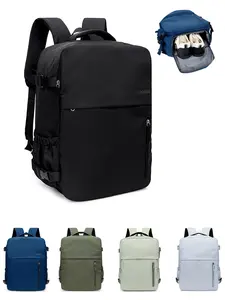 1pc Large Capacity Travel Backpack - Water Resistant Casual Daypack With Shoe Compartment
