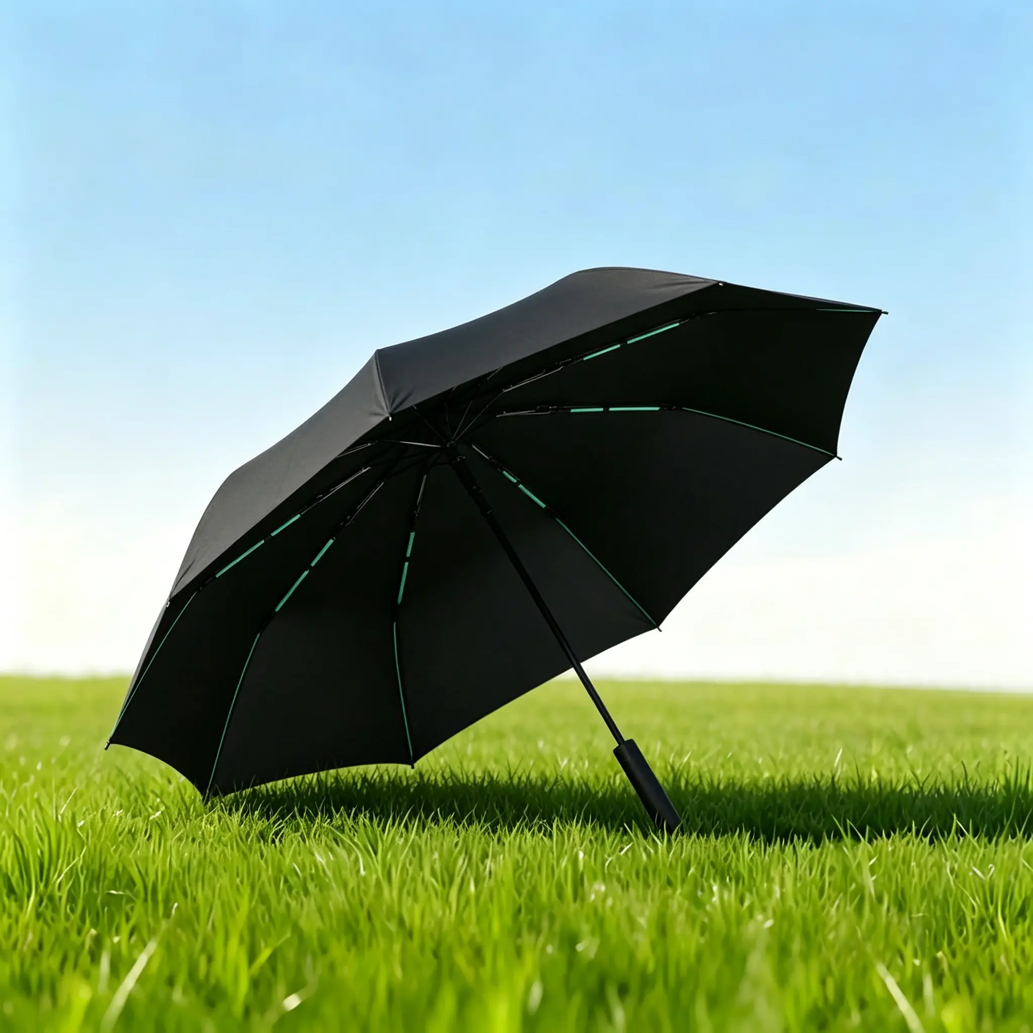 Black Foldable Rainproof Automatic Umbrella, 1 Count Compact Ring-Buckle Windproof Reinforced Pocket Umbrella for Women, Durable Sun-Protection UV Umbrella, Suitable for Rainy Days and Outdoor Use, Wind Resistant Umbrella, Portable Folding Umbrella