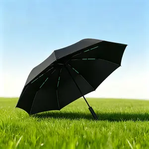 Black Foldable Rainproof Automatic Umbrella, 1 Count Compact Ring-Buckle Windproof Reinforced Pocket Umbrella for Women, Durable Sun-Protection UV Umbrella, Suitable for Rainy Days and Outdoor Use, Wind Resistant Umbrella, Portable Folding Umbrella