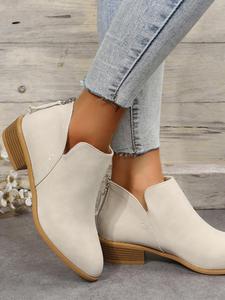 women's 2025 fashionable solid color comfort ankle western boots, elegant pointed toe booties, trendy walking shoes, girl's walking shoes elegant boots, footwear valentine's day, gift for her boots for women