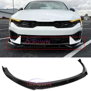 FOR 2025+ KIA K5 GT GT-LINE V STYLE GLOSSY BLACK FRONT BUMPER LIP CHIN SPLITTER