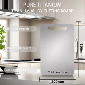 Pure Titanium Cutting Board, Food Grade Material, Dual-Sided Use, Anti-Mold and Rust-Free, Easy to Clean, Lightweight and Portable