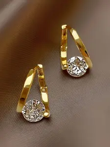 Geometric Zircon Stud Earrings Set, Korean Style Elegant Ear Cuffs for Women, Versatile Rhinestone Jewelry for All Seasons, Elegant Minimalist Earrings