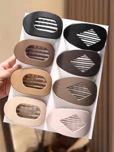 8pcs Arc Design Flat Oval Hairpin, Flat Claw Clips Suitable for hair styling, teeth can be bent and comfortable, Curved tooth structure, Daily Hair Accessories