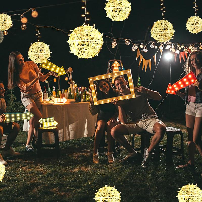 Outdoor Christmas Balls Lights Tree Lights Waterproof, 4 Pack 7.87" LED Hanging Globe Sphere Lights with 8 Lighting Modes Memory Timer Plug for Party Wedding Xmas Porch Patio Garden Yard Decorations