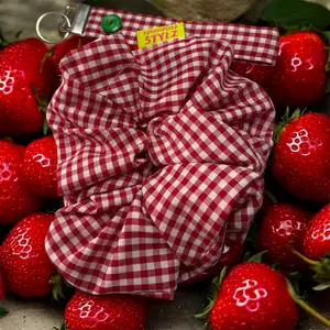 BERRY SWEET COLLECTION- Country Cutie Bundle Red Gingham Scrunchie & Matching Lanyard