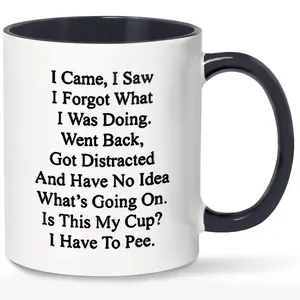 Funny Letter Pattern Ceramic Coffee Mug with Handle for Home Office Use Dad Gift for Family Friends Cute Novelty Drinking Supplies