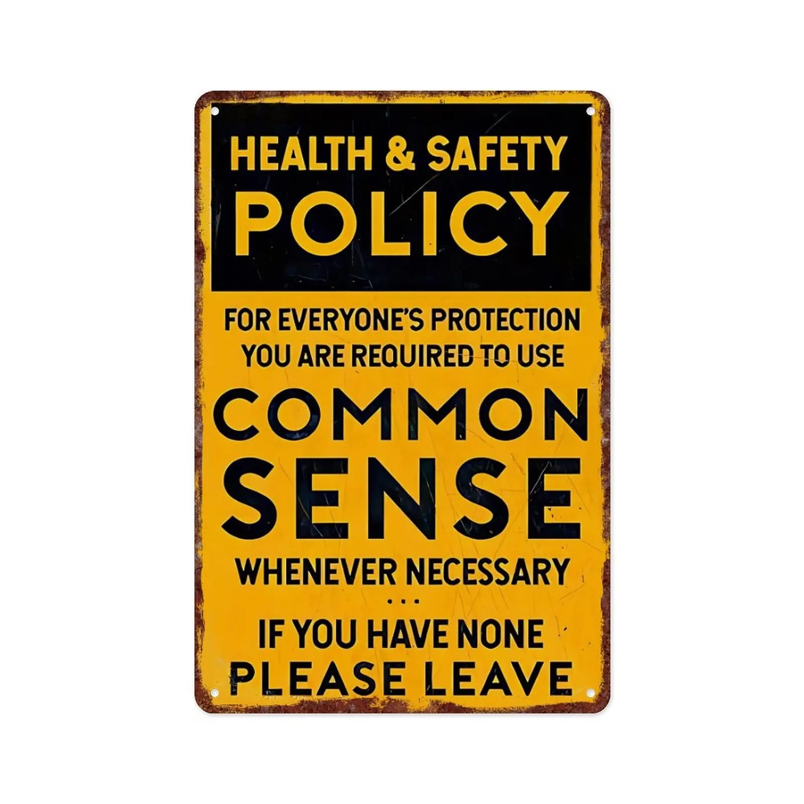 Aluminum-Based Home Sign - Metal Common Sense Policy Grunge Wall Art, 8x12in Vintage Retro Plaque for Home, Kitchen Decor, Aluminum-Based Home Signs