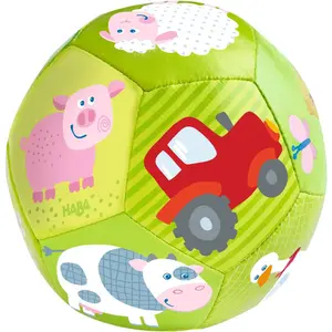 HABA Soft Baby Ball, 4 1/2 Inches, On the Farm Design