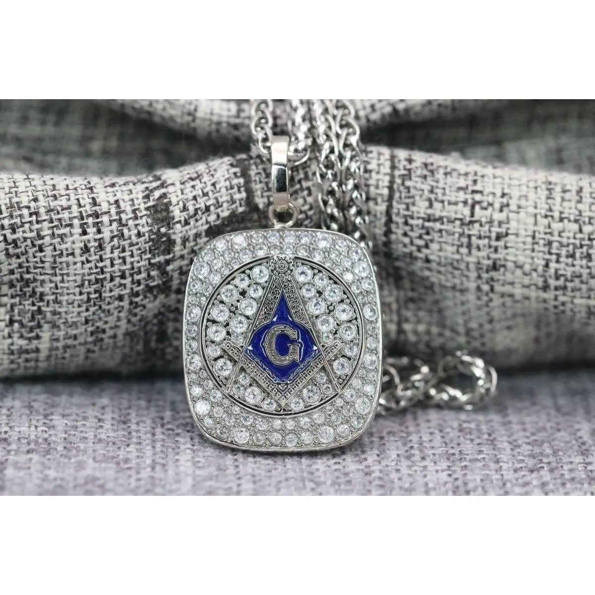 Freemasonry Masons Pendant Necklace - Shine Series, Silver