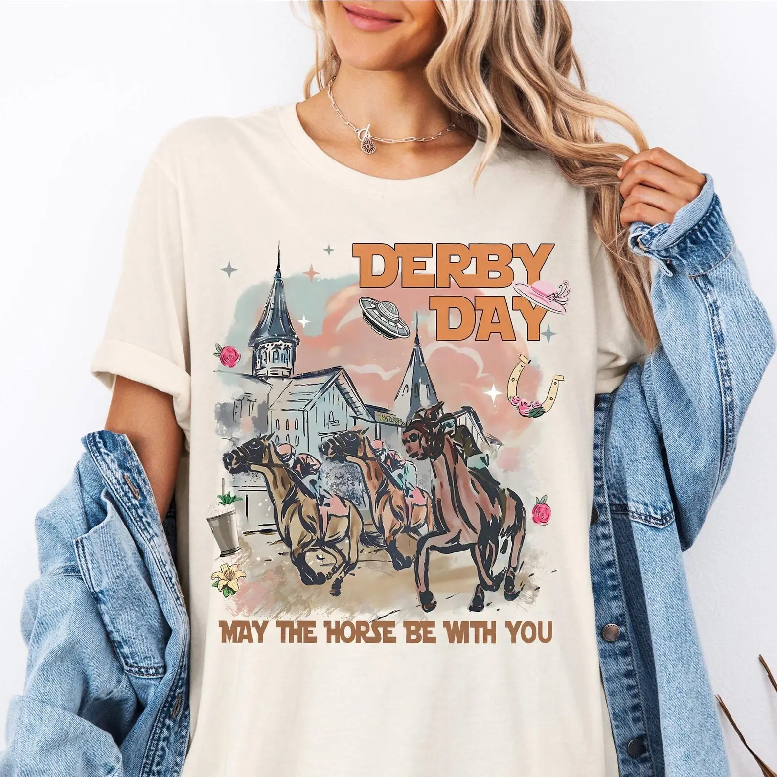 Derby Day May the Horse Be with You Shirt, Derby Vibes Shirt, Kentucky Derby Shirt, 2025 Derby Tee, Derby Party Tees, Derby Time Tees
