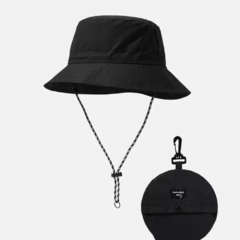 Fisherman Hat, Waterproof, Adjustable Drawstring Hat, Portable Foldable Sun Protection Cap, Packable Sun Hat For Outdoor, Camping, Mountaineering, Fishing