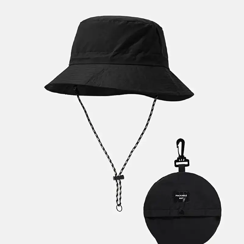 Fisherman Hat, Waterproof, Adjustable Drawstring Hat, Portable Foldable Sun Protection Cap, Packable Sun Hat For Outdoor, Camping, Mountaineering, Fishing