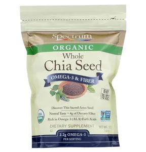 Spectrum Essentials Organic Chia Seed, Omega-3 & Fiber, 12 Oz