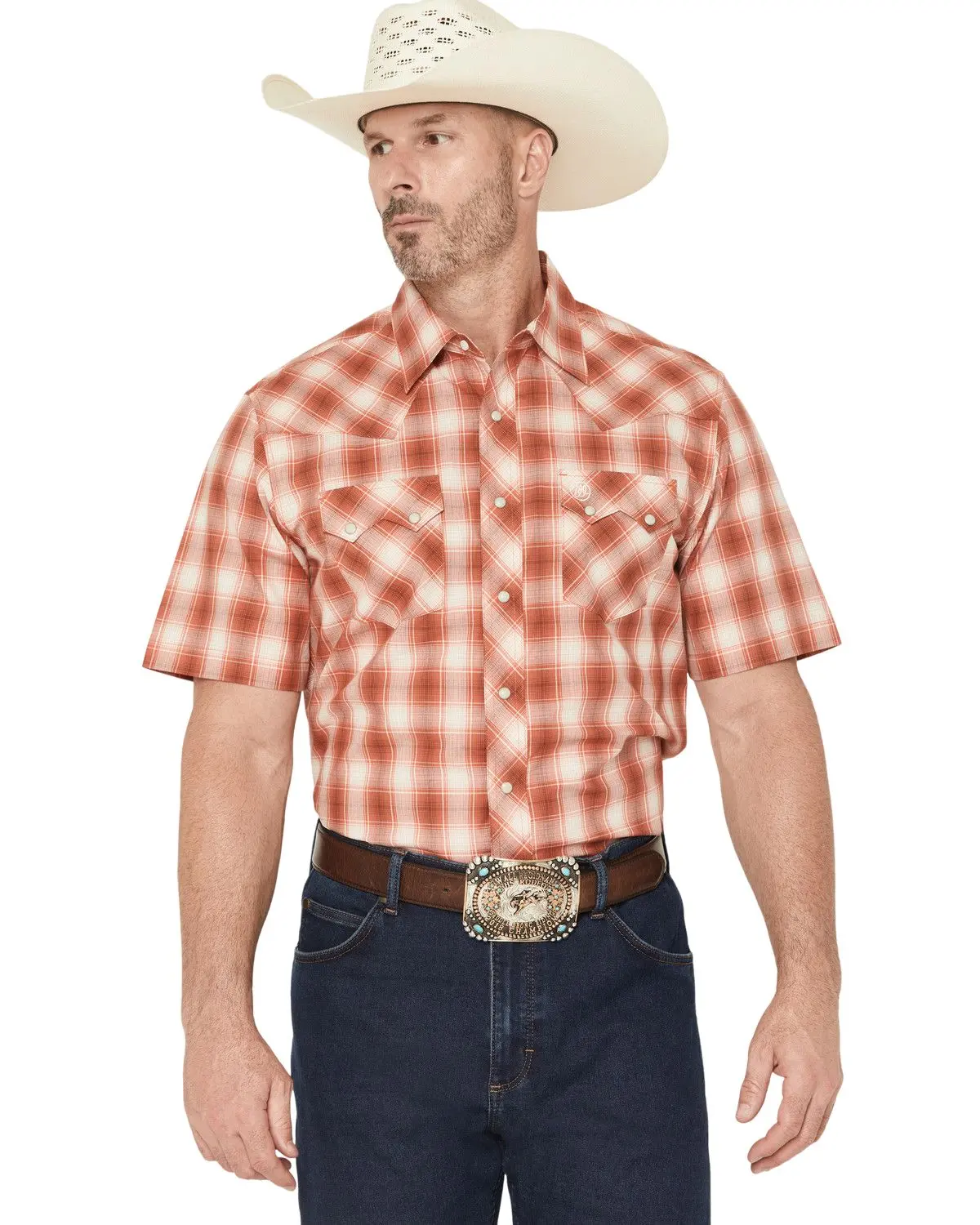 Wrangler Men's Retro Men'S Plaid Print Short Sleeve Snap Western Shirt - 112374755
