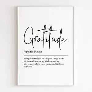 Gratitude Definition, Print Wall Art, Poster No Frame, Gratitude Print, Gratitude Gifts, Inspirational Wall Art, Gratitude Poster
