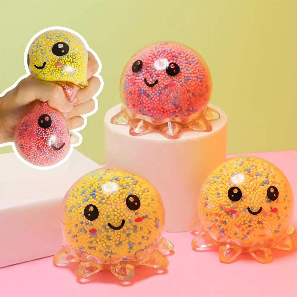 Random Color Octopus Shaped Squeeze Ball Cute Luminous Squeeze Toy Stress Relief Toy For Adults