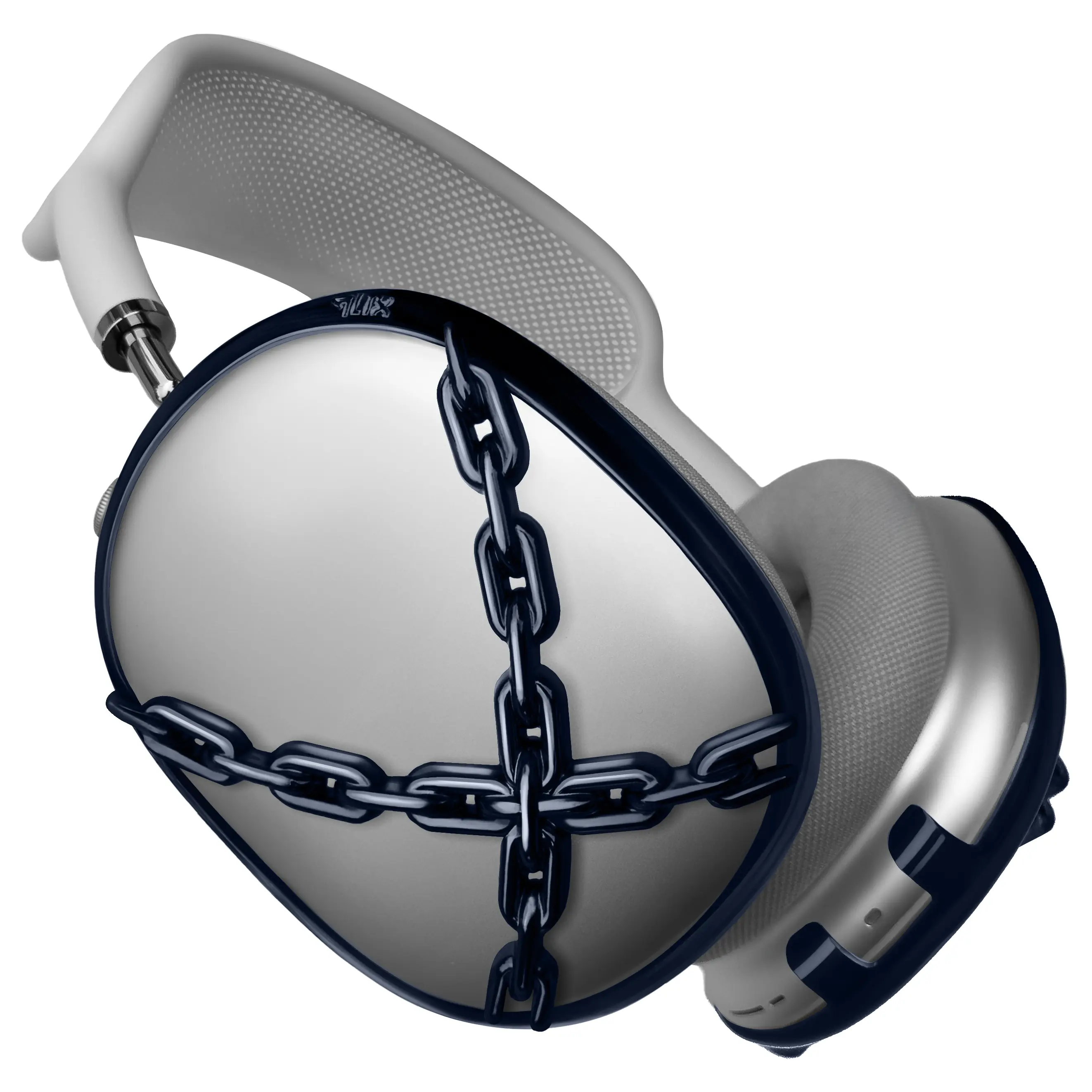 qlix Gunmetal Chain Frames for AirPods Max 1 & 2, Durable Lightweight Protective Headphone Case/Cover