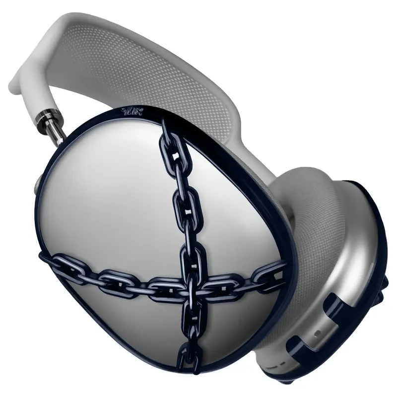 qlix Blue Chain Frames for AirPods Max 1 & 2, Durable Lightweight