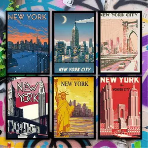 Vintage New York City Landscape Poster Ideal for Living Room & Bedroom Wall Decoration Nostalgic Charm Home Decor