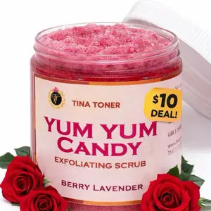 TINA TONER – Yum Yum Candy Exfoliating Scrub (Berry Lavender) – 8oz   Special  deal for Valentine