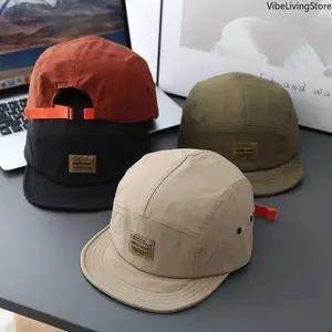 Quick-Drying Japanese Style Five-Panel Hat, Retro Short Brim Soft Baseball Cap for All Seasons Outdoor Casual Activities