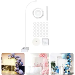 8.2FT Balloon Arch Stand, Half Balloon Arch Frame Kit with Base for, White