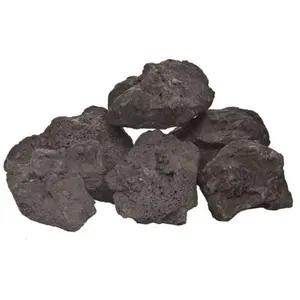 Dagan LR-612 Box of Lava Rock Boulders, Black, Natural Look, 6-12 In, Black Finish, Fireplace Decor