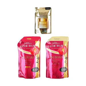 FINETODAY TSUBAKI Red Camellia 0-Second Salon Hair Care Set - 600ml Shampoo, 600ml Conditioner, 150g Hair Mask Refill - 2024 Edition
