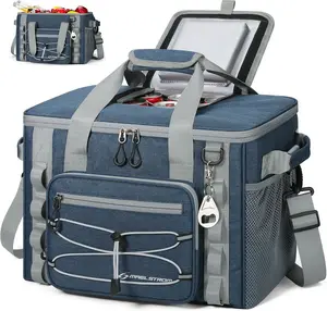 Soft Sided Cooler Bag - 30-Can Collapsible Insulated Leakproof Ice Chest, Large Portable Storage for Camping, Beach