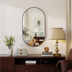 30 x 17.2 Oval Bathroom Mirror Wall Mounted Mirror with Durable Frame , Black