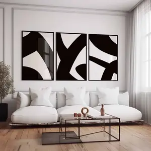 Modern Simple Minimal Gallery Wall Art Set of 3 Abstract Art Black and White Prints Minimalist Bedroom Decor Modern Line Drawing, Printable