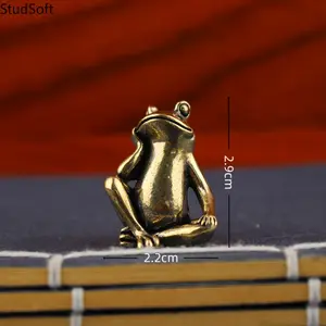 2026 New Creative Brass Meditation Frog Figurine, Cute Face-Resting Frog Desktop Decor, Lovely Animal Ornament for Home Office & Tea Pet Decoration