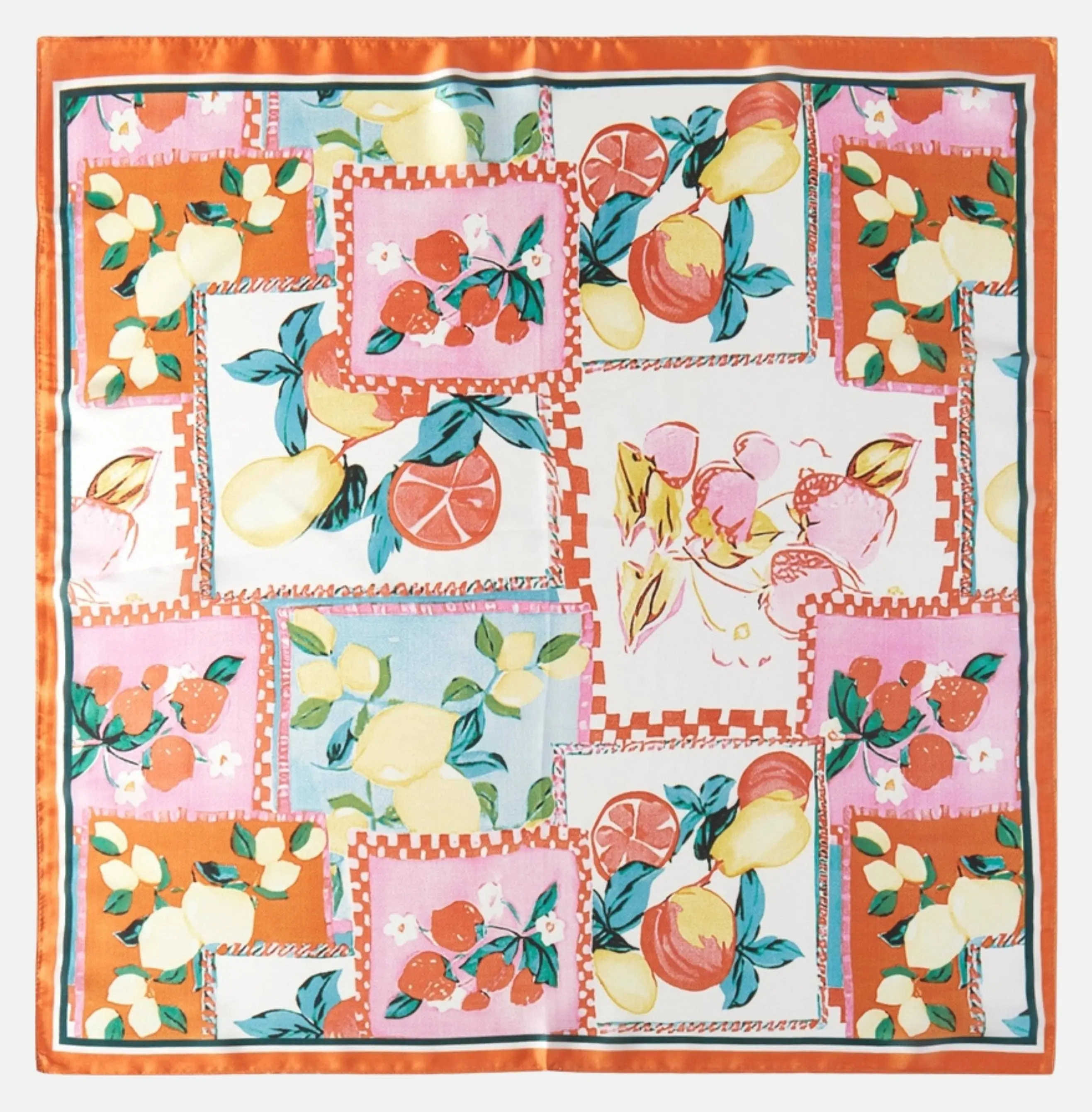 Quilted Fruit Print Scarf