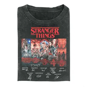 Strangerr Thing s1-s5 T-Shirt, Unisex Vintage Graphic Movie Stranger Tee