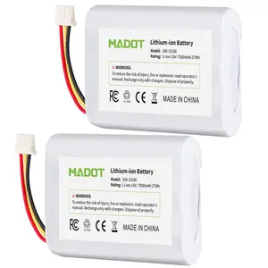 MADOT 2-Pack Replacement Battery 300-10186 for ADT Command Smart Security Panel | 7500mah 3.6V 27Wh
