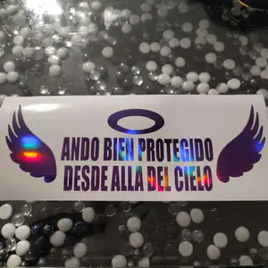 sticker .Ando bien protegido desde allá del cielo,vinyl decal for car