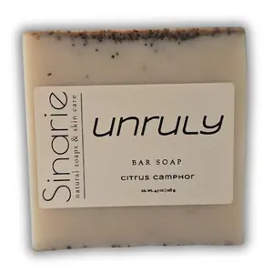 Sinarie Exfoliating Citrus Camphor Bar Soap with Walnut Shells & Citronella - 5 oz. Skin Repair, Daily Cleanser soothe skin soap skincare body wash
