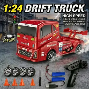 1： 24 Scale Full Proportional 4WD Remote Control Drift Car Compact Portable Design Smooth Slide Performance Hobby Collectible Vehicle For All Ages