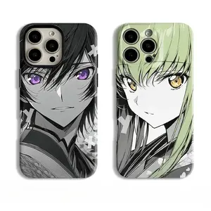 Hot Comic Anime Code Geass Lelouch & C.C. Couple Phone Case Film 2-in-1 Matte & Glossy Full Cover Cases for iPhone 17 Air 16 Pro Max 15 14 Plus 13 12 11 Great Gift