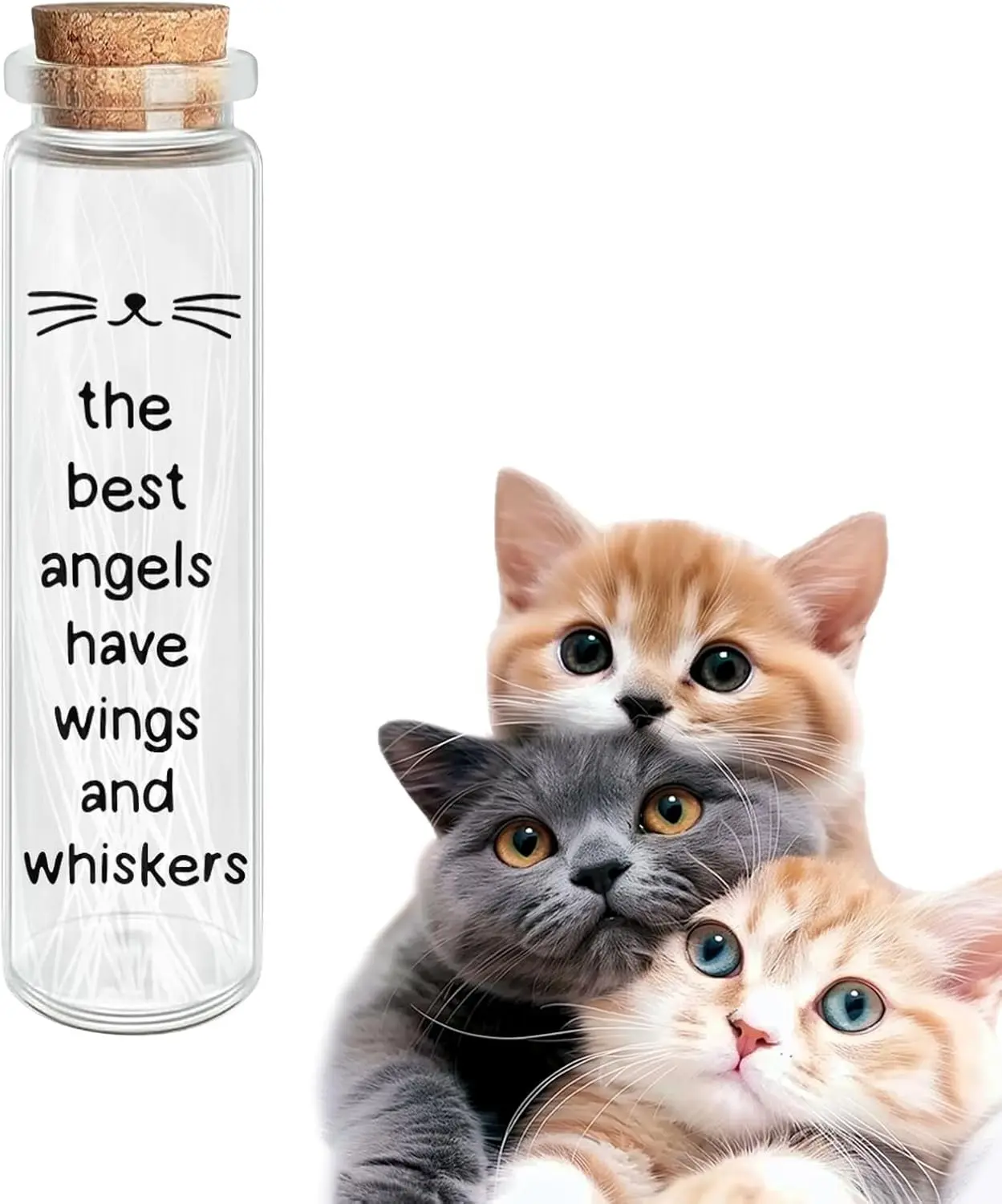 Cat Whisker Jar, Clear Glass Cat Whisker Vase, Cat Whisker Collector, Loss of Cat Sympathy Gift, Pet Fur Keepsake