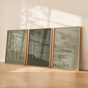 ( Select style ) Sage Green Wall Art | Minimalist Typography Prints | Neutral Quote Decor | Calm Modern Printable Home