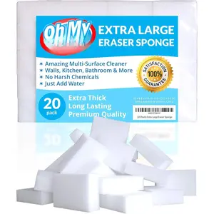 (20 Pack)  Eraser Sponge - Extra Thick, Long Lasting Magic Melamine ing Sponges in Bulk - White  Pads for Walls, Kitchen, Bathroom, Floor & Baseboard er