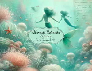 Mermaids Underwater Dreams Junk Journal Paper Kit