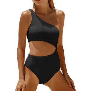 Women's One Piece Bathing Suit One Shoulder Swimsuit Cutout Swimwear Monokini