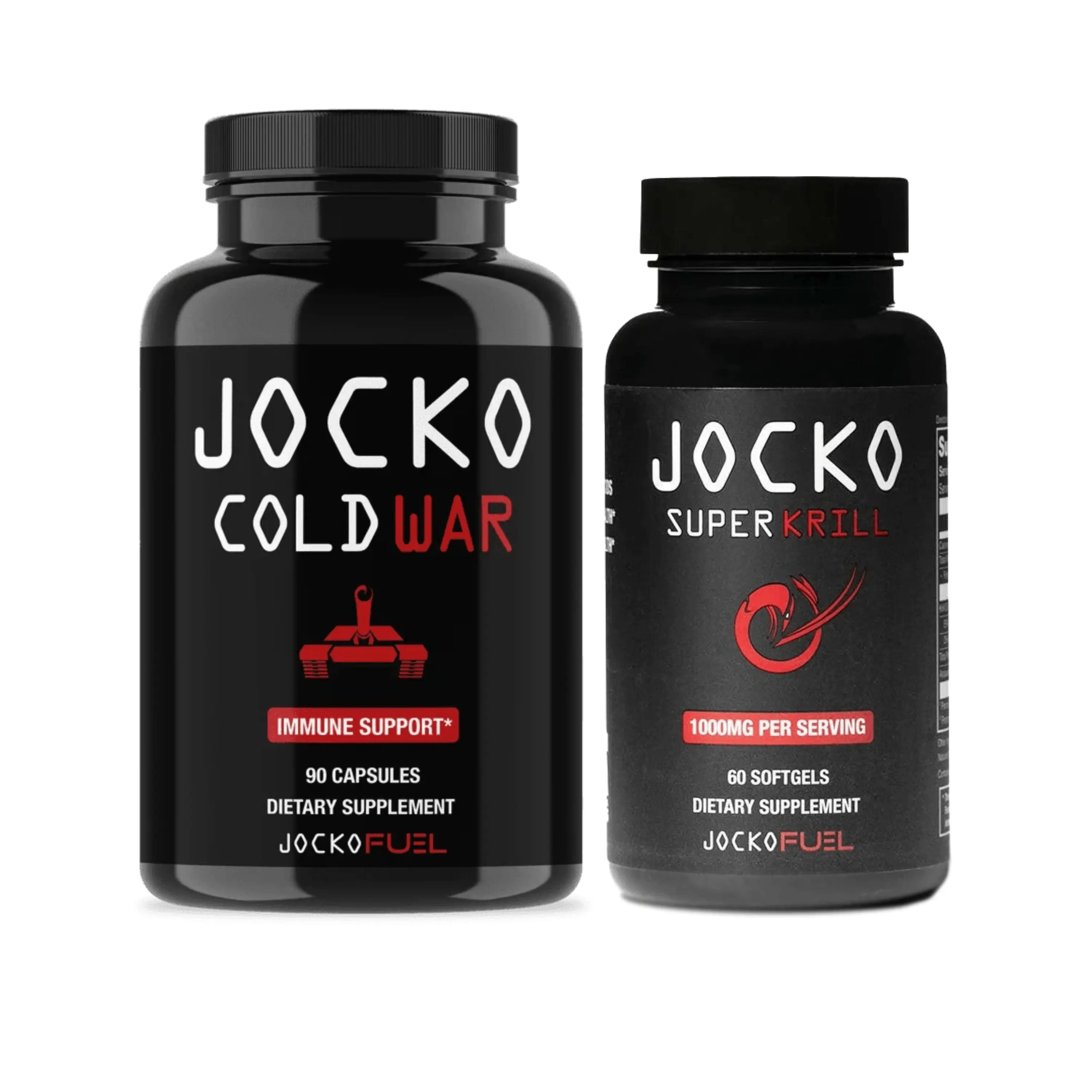 JOCKO FUEL Daily Dietary Supplement Bundle - 2 Natural Edible Capsules, Gut-Supporting Probiotics, Antioxidant Vitamins, Phospholipid-Rich, Third-Party Tested for Adults' Fitness, Wellness & Immunity Boost (Vanilla Flavor)