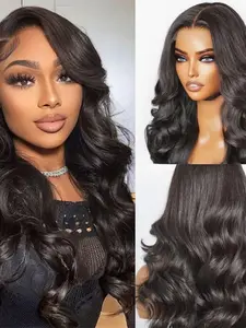 High-Quality Natural 26-Inch Wig, Soft 180% Density, 13x4 Lace Front, Body Wave, Pre-Attached, No Glue, Suitable for Women, Natural Looking Wigs