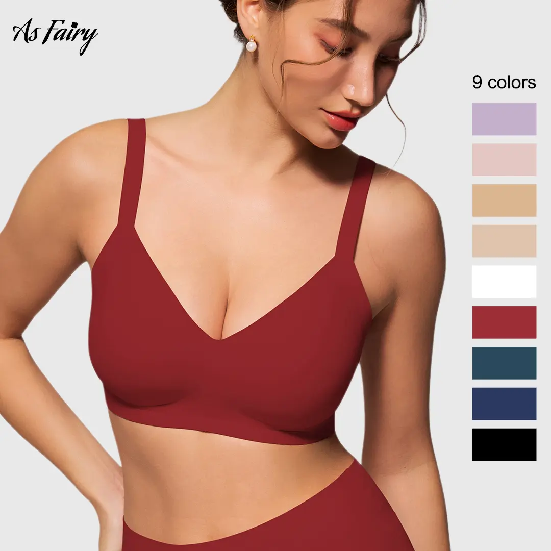 As Fairy Push Up Bras for Women, Seamless Wireless Jelly Bras with Jelly-Strip Support, Smooth Nylon-Spandex, Fit
