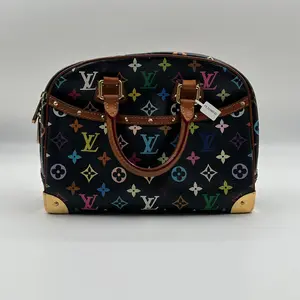 Pre-owned Louis Vuitton Leather Travel Bags LV Monogram Multicolor Trouville Hand Bag Noir Black LV112Fei