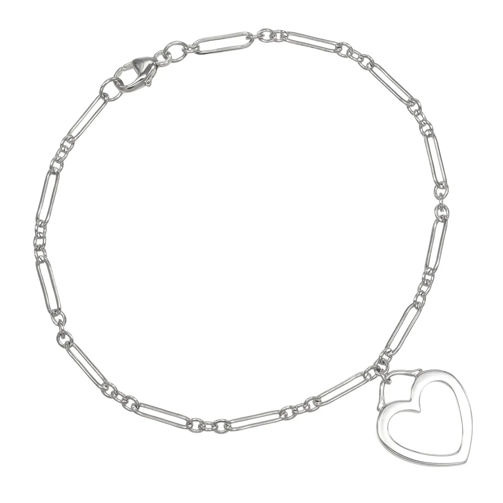 Pre-owned Tiffany & Co. 18K White Gold (Au750) Small Leather Goods Tiffany Sentimental Heart Au750 White Gold Bracelet